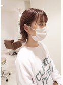 ヘイリーボブ　チョコレートブラウン　外はねボブ