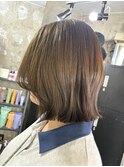 ワンレン×グレージュ