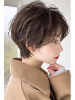 リアン アオヤマ(Liun Aoyama) ラフウェーブショートバーガンディココアブラウン