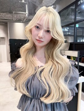 アルバム 銀座(ALBUM GINZA) ブリーチロングブロンド大人ガーリー_F1374