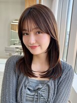 アフロート エル 大阪(AFLOAT L)&nbsp;ミディアムレイヤー × 似合わせカット/マロンベージュ/20代30代