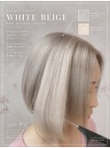 大人ボブ×ホワイトベージュ