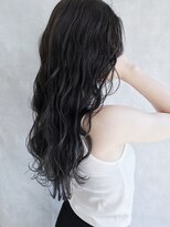 ムウ 難波(MOU)&nbsp;ダークグレージュ_毛先パーマことりベージュウォーターフォール