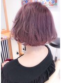 似合わせカットショートボブ☆ラベンダーピンクカラーボルドー
