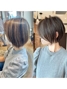 バンプ ギンザ(BUMP GINZA) 《30代40代》白髪ぼかしハイライト×前下がりボブ【イケダ】