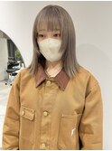 村上/グレージュケアブリーチ顔まわりレイヤー切りっぱなし20代