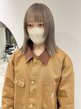 ラミエバイメルト 下北沢(lamie by melt) 村上/グレージュケアブリーチ顔まわりレイヤー切りっぱなし20代