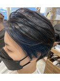 インナーカラー×ブルー