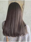 セミロング　ブリーチなし　グレーベージュ