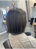 こなれ感　かっこいい大人切りっぱなしボブ　グレージュ
