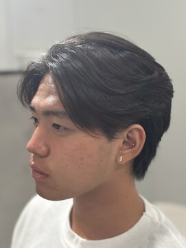 バース 梅田中崎町店(BIRTH) ニュアンスパーマセンターパートワンカールパーマ韓国メンズ