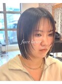 20代30代大人可愛い小顔切りっぱなしボブフェイスレイヤー