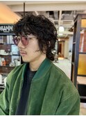 男らしく色気のある無造作ウルフパーマ【坂根】