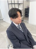 センターパート/毛流れパーマ/メンズカット