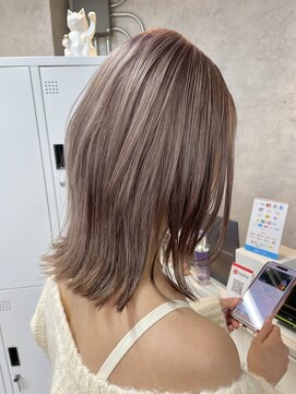 リミットバイアフィナー 大宮店(limit by Afinar) レイヤーボブ/ピンクラベンダー/ブリーチ