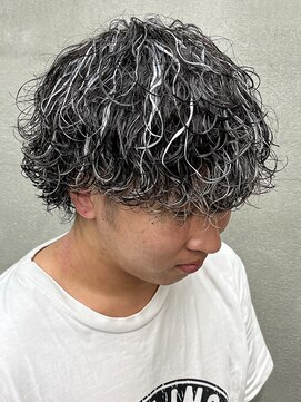 ダズルヘアーエイチ(DAZZLE hair H) ホワイトメッシュツイストツイストスパイラル波巻きプードル