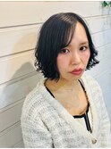 ショートボブ/コテ巻きカール/アレンジ