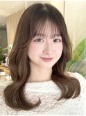 顔周りカット レイヤーカット シースルーバング 艶髪