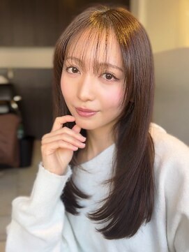 ナチュラルレイヤー/ブラウンベージュ/顔まわりカット