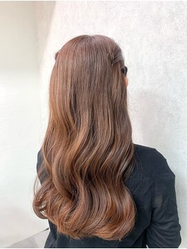 ハニーベージュカラー/ねじりハーフツイン