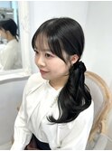 薄め前髪顔まわりレイヤーカットシースルー前髪ハッシュカット