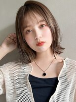 リヤン 表参道(lyann)&nbsp;斜めバング前髪似合わせカットイメチェンうる艶髪外ハネボブ