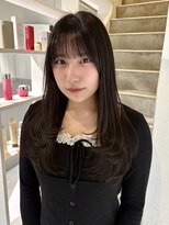 ヨーク(YOKE) 【YOKE】レイヤーロング顔周りダークグレージュ地毛風前髪