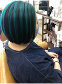 デザインカラーグリーン　広島派手髪