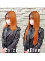 あるじゃんすー 沖縄店 オレンジベージュ#シールエクステ##アースカラー#美髪#沖縄