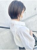 大人可愛い20代30代40代黒髪前下がりショートボブ丸みショート◎