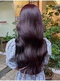 イルミナピンクラベンダー◎ツヤ感ウェーブロングヘア