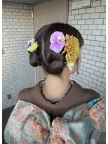 ソノ(sono)&nbsp;シニヨン タイトシニヨン 生花 ツインアレンジ ツインお団子