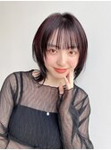 大人レイヤースタイルウルフ丸み前髪あり丸顔絶壁K20241102