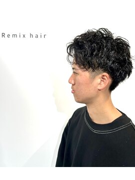 リミックスヘアー(Remix hair) メンズ2ブロックシャドウパーマ