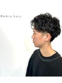 メンズ2ブロックシャドウパーマ