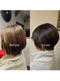 頭の形をよく見せる長めショートスタイル☆