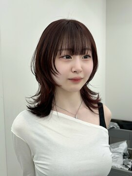 アマトウキョウ アユンチェ(AMA TOKYO×AYUNCHE) ピンクブラウン×ミディアムウルフ