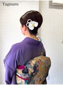 訪問着着付け☆和装ヘアセット夜会巻き