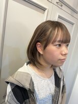クラウドヘアー CLOUD HAIR&nbsp;インナーカラーベージュぱっつんボブ10代20代30代40代センター南