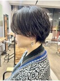 ショートパーマ　ショートヘア　暗髪ショート　奈良市　田村梨乃