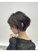 大人かわいい小顔ショートショートヘア30代40代50代白髪ぼかし