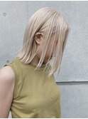 プラチナ切りっぱなしブロンド/20代/30代/原宿/表参道