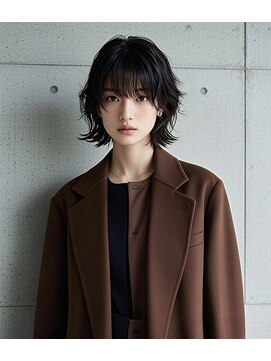 ショートボブシースルーマッシュウルフカットショートヘアボブ