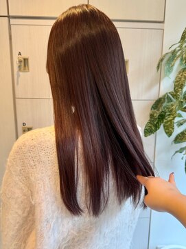 シエル バイ ケンジ 登戸 生田(CIEL by KENJE) ピンクブラウンブリーチなしカラートレンド冬春縮毛矯正