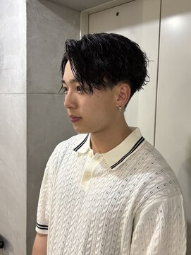 ジーナ 京都駅前(Zina) MEN'S HAIR センターパート 無造作パーマ