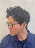 刈り上げセンターパート/波巻きツイストスパイラル/南堀江