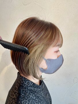 ベレッタ 楠葉店(veretta.) 耳かけも可愛いヘムライトカラー 喜多朝也/30代/40代/50代