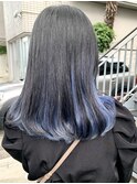 ペールブルーインナーブルーブラック髪質改善サイエンスアクア