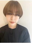 ショート/マッシュショート/ブラウンベージュ/透明感カラー