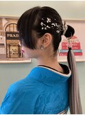 11-10 袴着付け・ポニーリングアレンジ